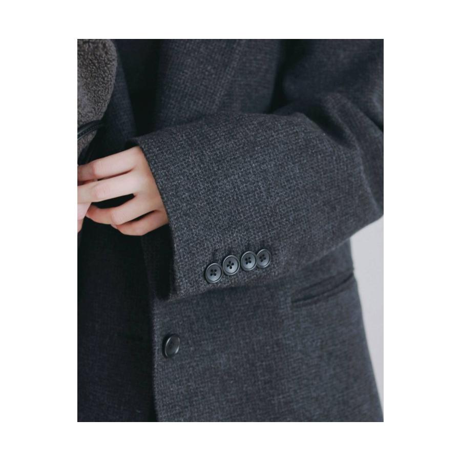 Herringbone Wool Jacket - CHARCOAL GRAY (62620104) anuke(アンヌーク) |  | 05