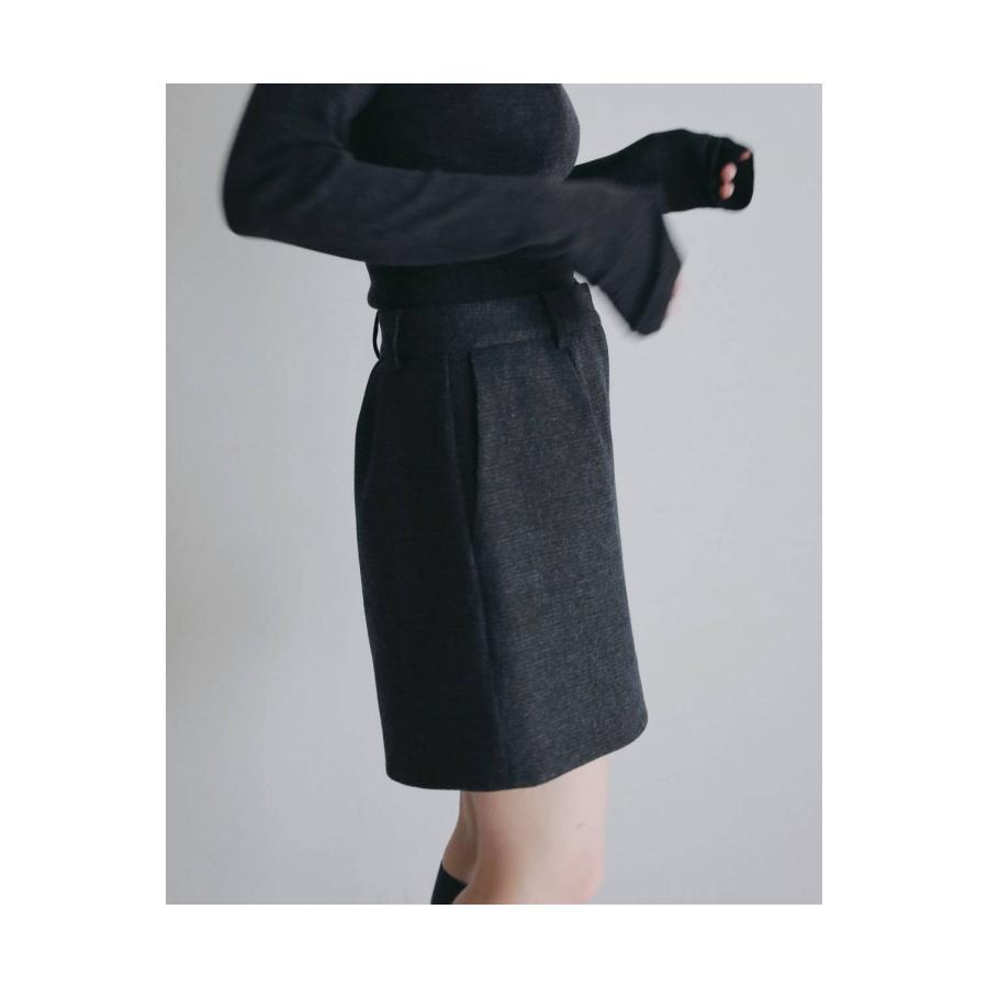 Herringbone Short Pants - CHARCOAL GRAY (62620718) anuke(アンヌーク) |  | 03
