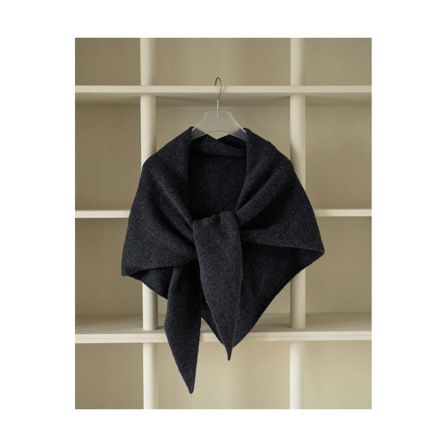 Knit Triangle Scarf - CHARCOAL GRAY (62621013) anuke(アンヌーク) |  | 02