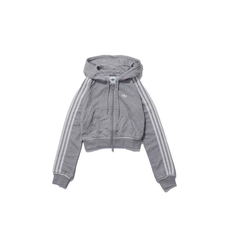 GRAPHIC SHORT FRONT ZIP TRACK TOP - GREY HEATHER (LE8319) adidas Originals -Women-(アディダスオリジナルス) | 