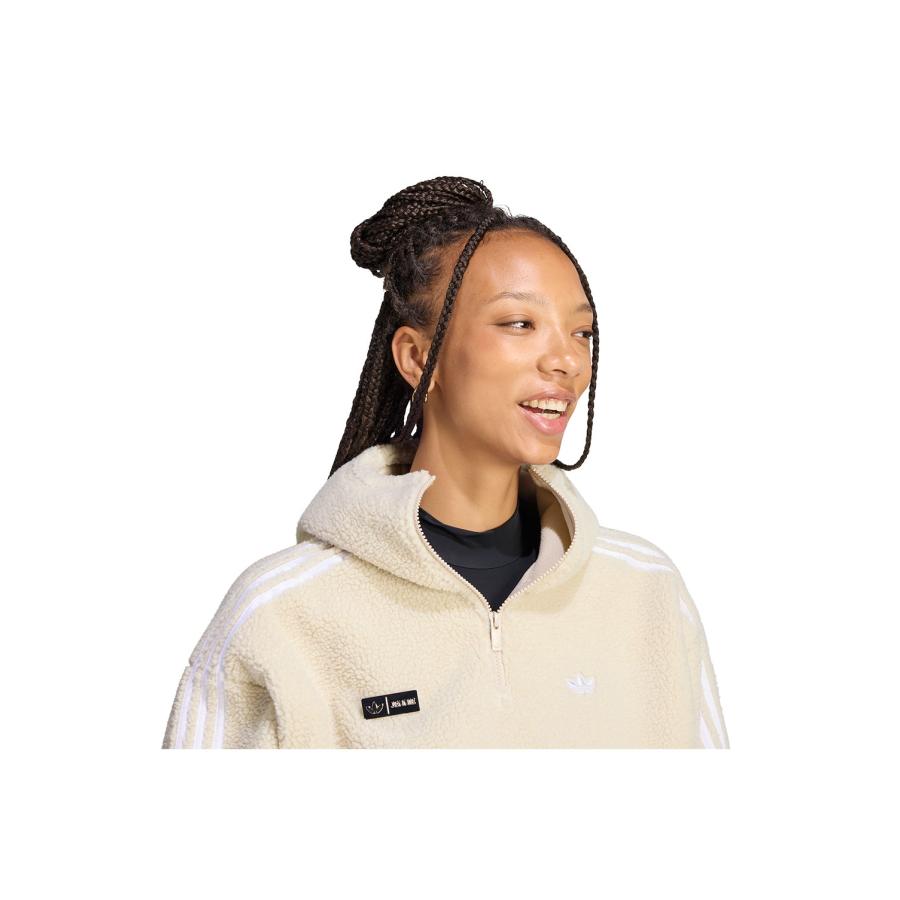 ADILUNA SEASON 2 X JENNIE POLAR FLEECE 1/4 ZIP HOODIE JACKET - CLEAR BROWN (LD4967) adidas Originals -Women-(アディダスオリジナルス) |  | 04
