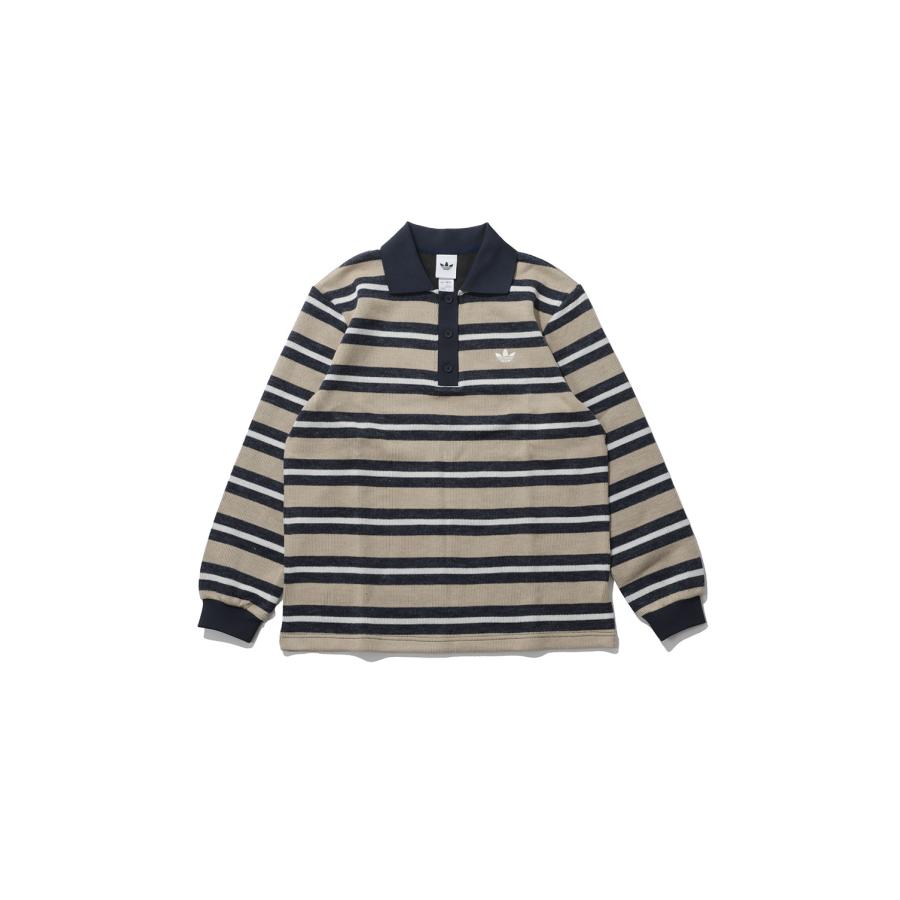 STRIPE KNITTED POLO - KHAKI THREE (LG3946) adidas Originals -Women-(アディダスオリジナルス) | 