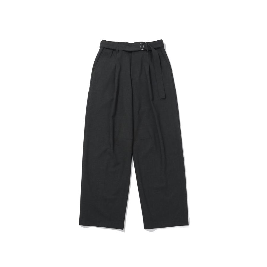 Structure Curved Slacks - HEATHER CHARCOAL (AOFFPT003) ANOTHER OFFICE(アナザー・オフィス) | 