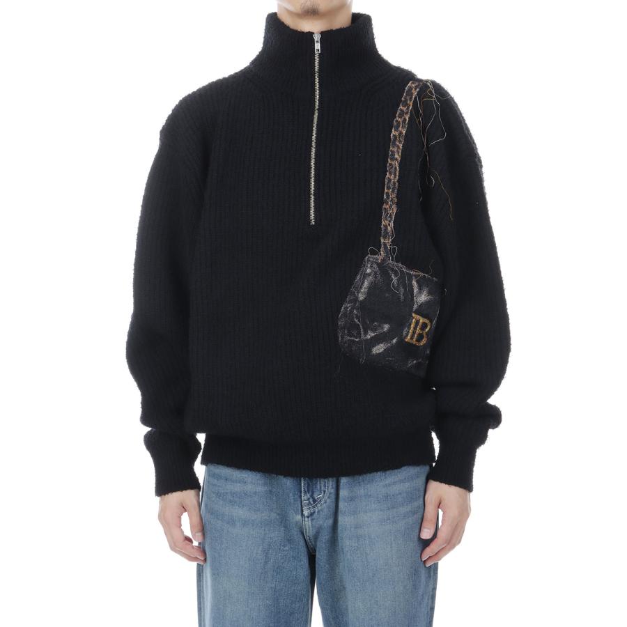 TROMPE L’OEIL EMBROIDERY HALF ZIP KNIT - BLACK (26AW56KN229) doublet(ダブレット) |  | 02