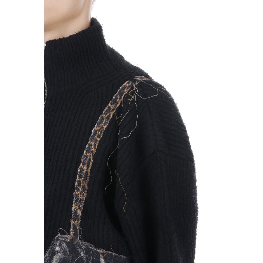 TROMPE L’OEIL EMBROIDERY HALF ZIP KNIT - BLACK (26AW56KN229) doublet(ダブレット) |  | 05
