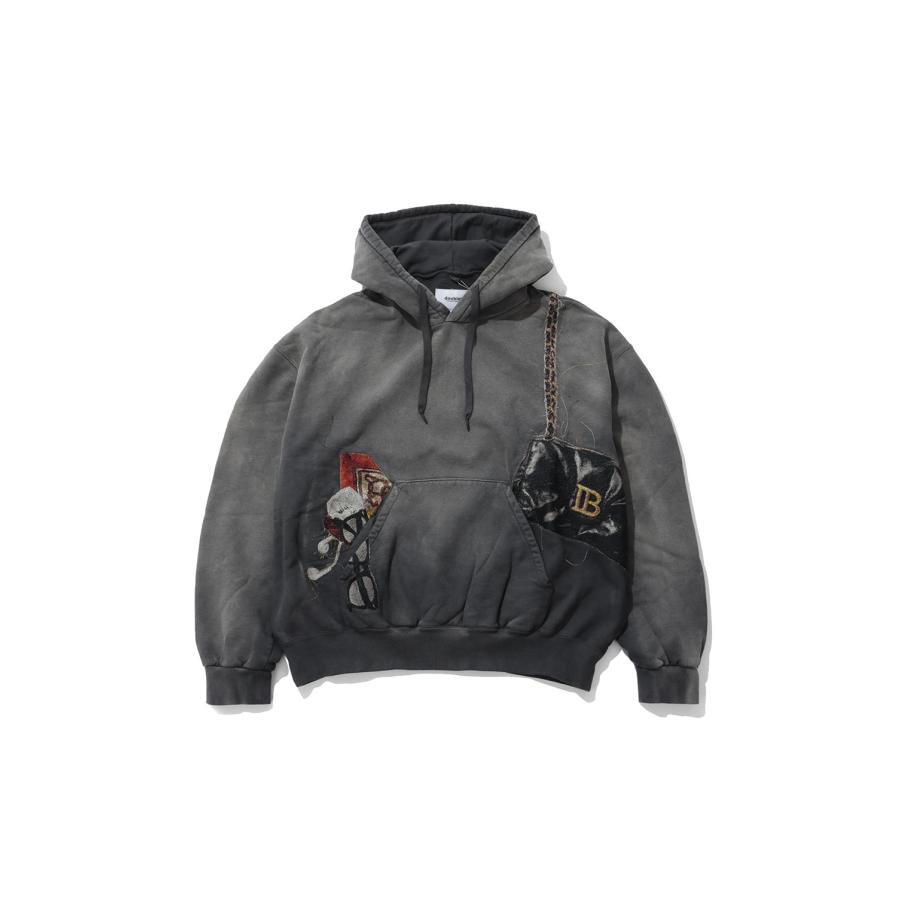 TROMPE L’OEIL EMBROIDERY HOODIE - BLACK (26AW07CS447) doublet(ダブレット) | 