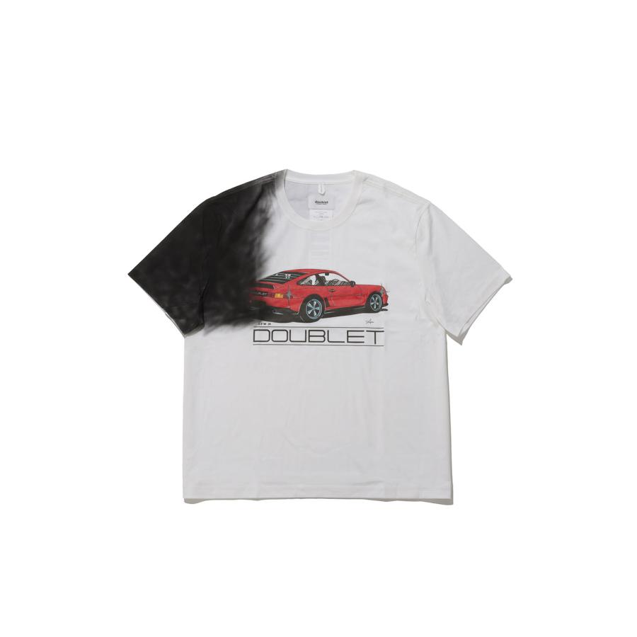 EXHAUST STAINED T-SHIRT - WHITE (26AW44CS460) doublet(ダブレット) | 