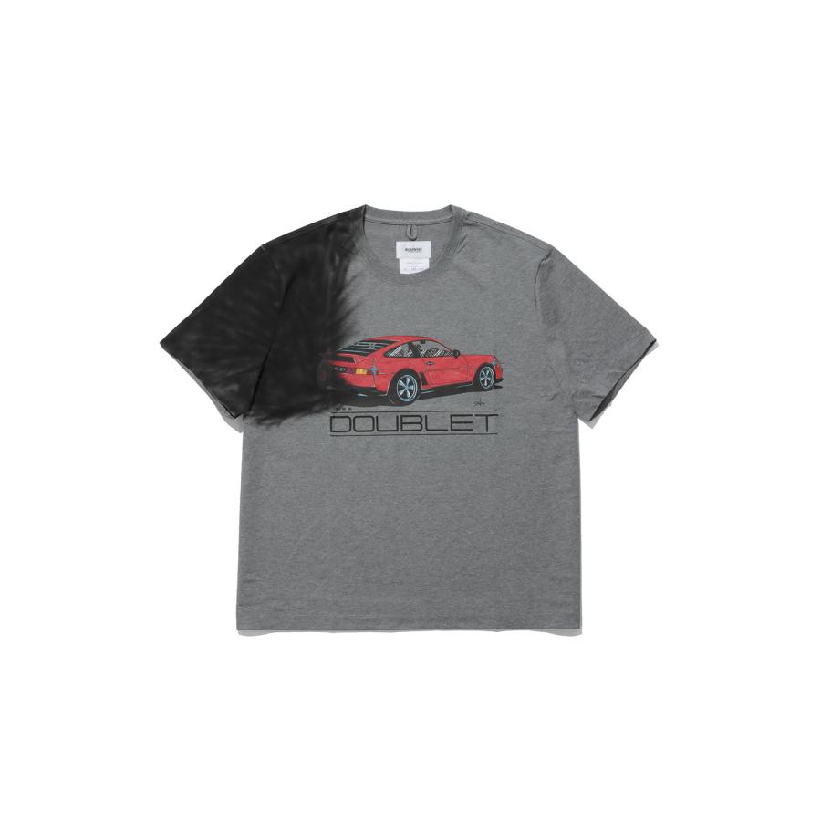 EXHAUST STAINED T-SHIRT - GREY (26AW44CS460) doublet(ダブレット) | 