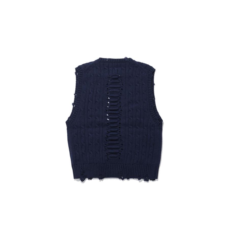 RIB CAGE CABLE KNIT VEST - NAVY (26AW54KN226) doublet(ダブレット) |  | 01