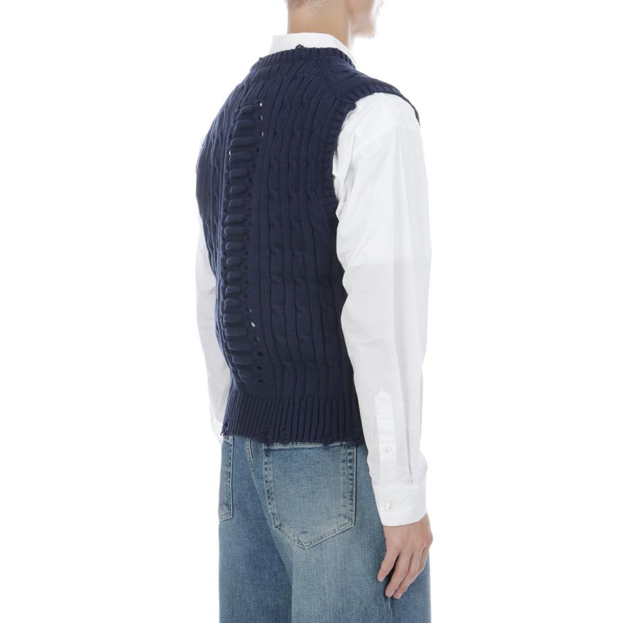 RIB CAGE CABLE KNIT VEST - NAVY (26AW54KN226) doublet(ダブレット) |  | 04