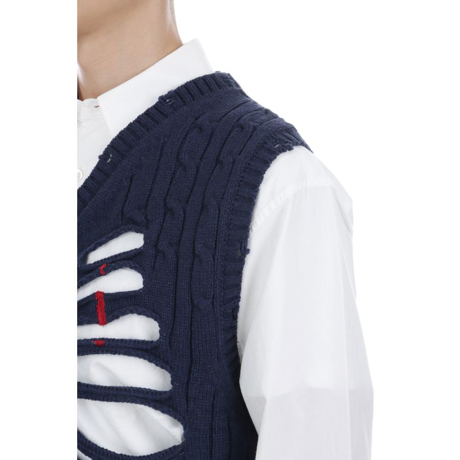 RIB CAGE CABLE KNIT VEST - NAVY (26AW54KN226) doublet(ダブレット) |  | 05