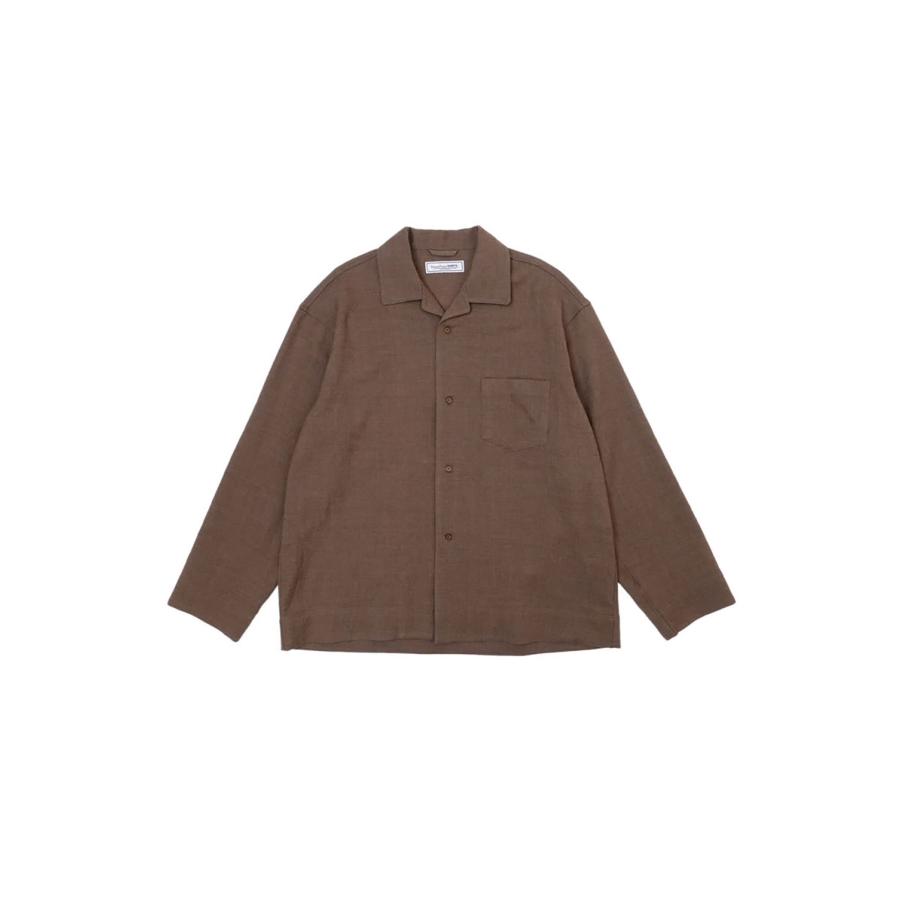 WOOL PAJAMA SHIRTS - BROWN (263-60302) Universal Products(ユニバーサルプロダクツ) | 