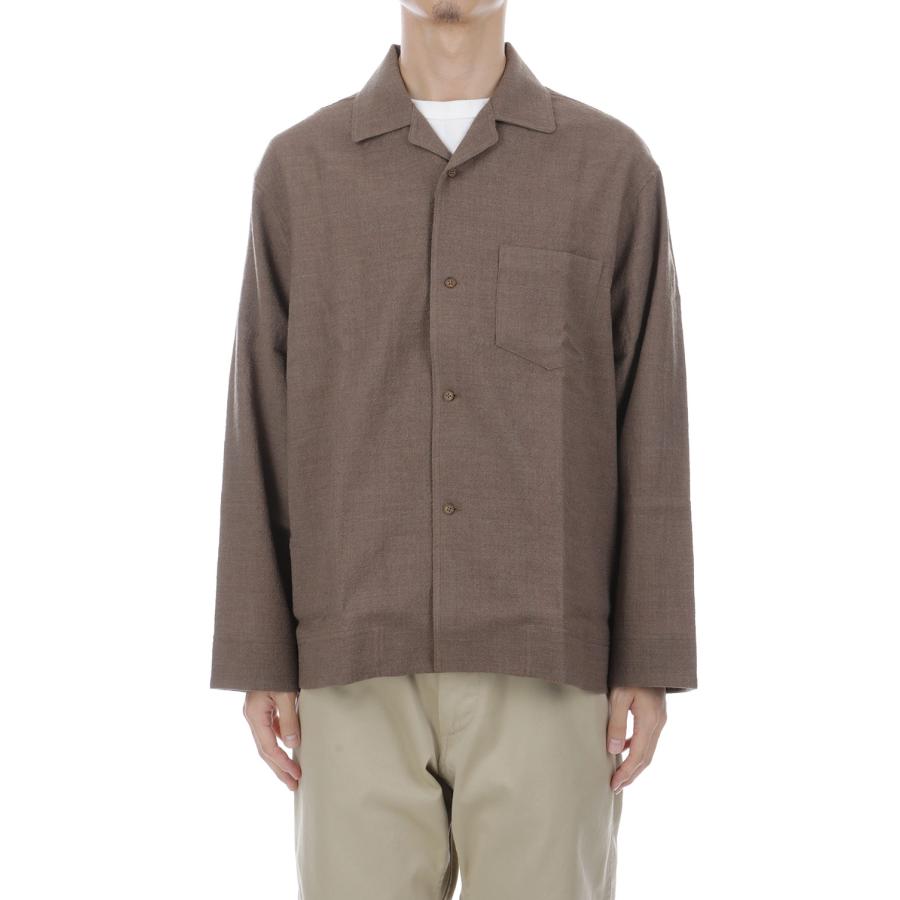 WOOL PAJAMA SHIRTS - BROWN (263-60302) Universal Products(ユニバーサルプロダクツ) |  | 01