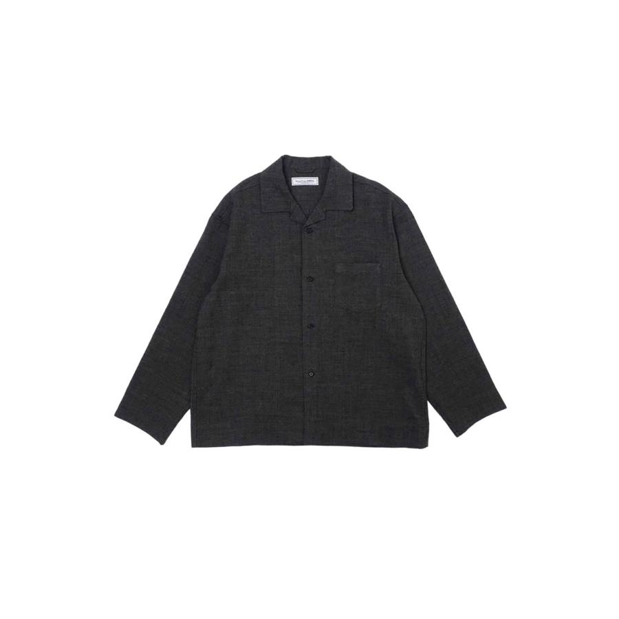 WOOL PAJAMA SHIRTS - CHARCOAL (263-60302) Universal Products(ユニバーサルプロダクツ) | 