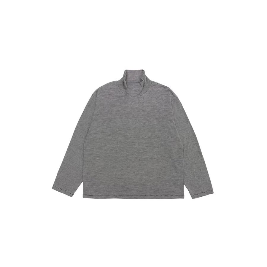 WOOL BORDER JERSEY TURTLE NECK - BLACK (263-60109) Universal Products(ユニバーサルプロダクツ) | 