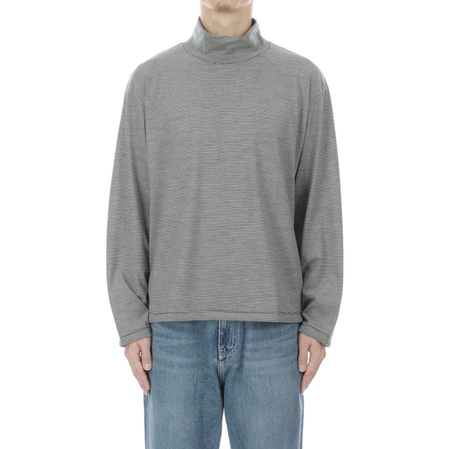 WOOL BORDER JERSEY TURTLE NECK - BLACK (263-60109) Universal Products(ユニバーサルプロダクツ) |  | 01