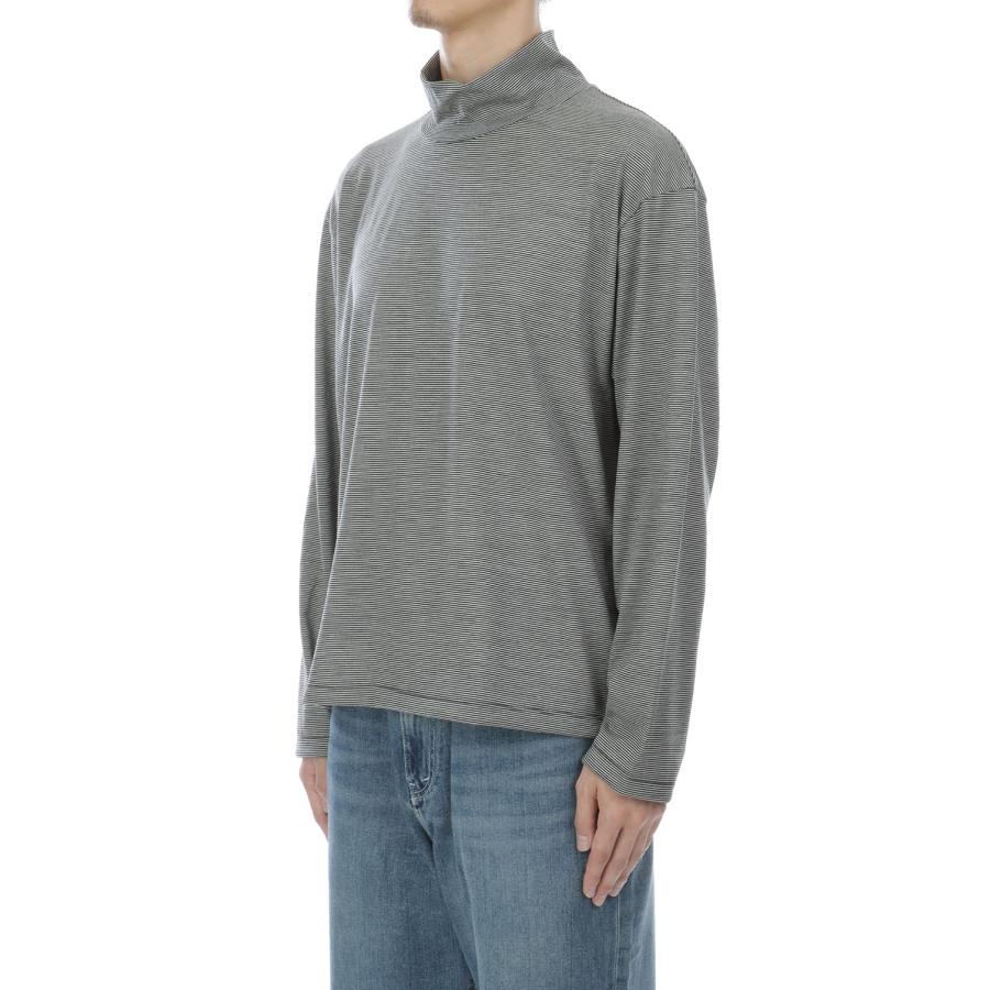 WOOL BORDER JERSEY TURTLE NECK - BLACK (263-60109) Universal Products(ユニバーサルプロダクツ) |  | 02