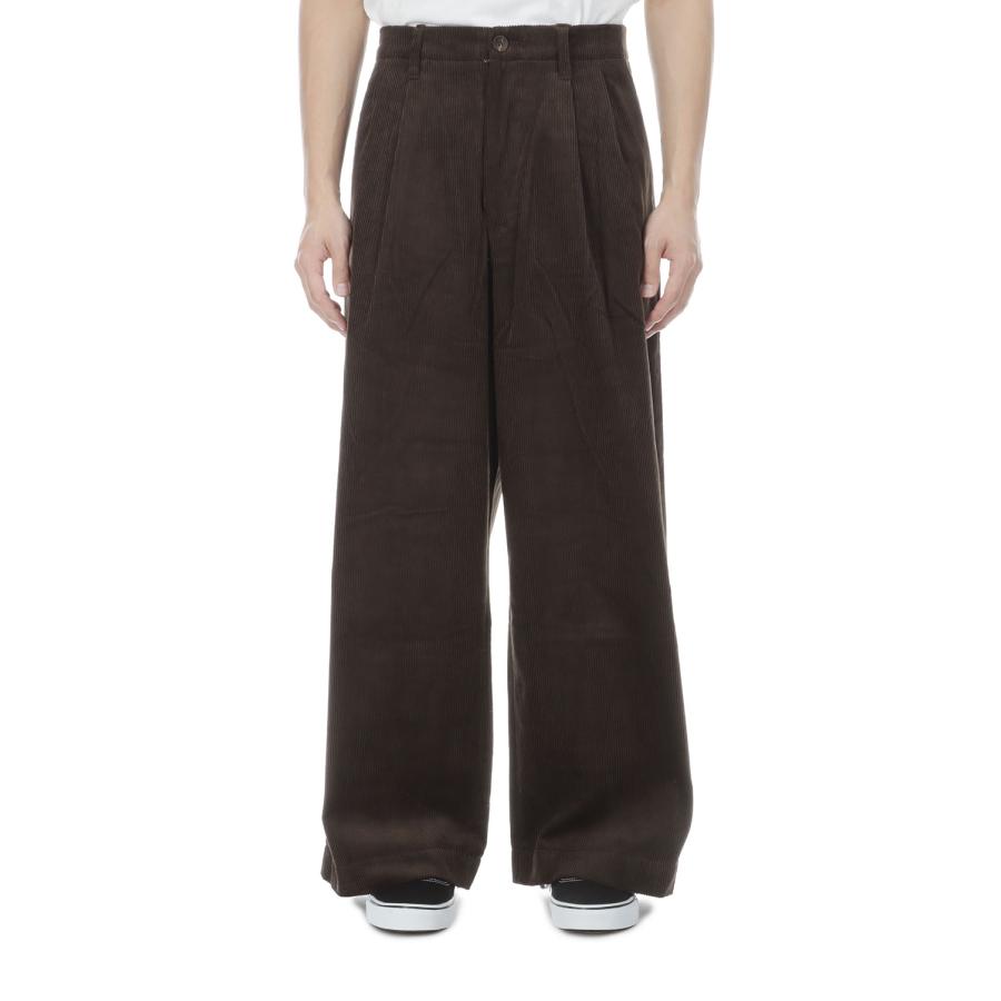 2TUCK WIDE CORDUROY TROUSERS - BROWN (263-60505) Universal Products(ユニバーサルプロダクツ) |  | 01