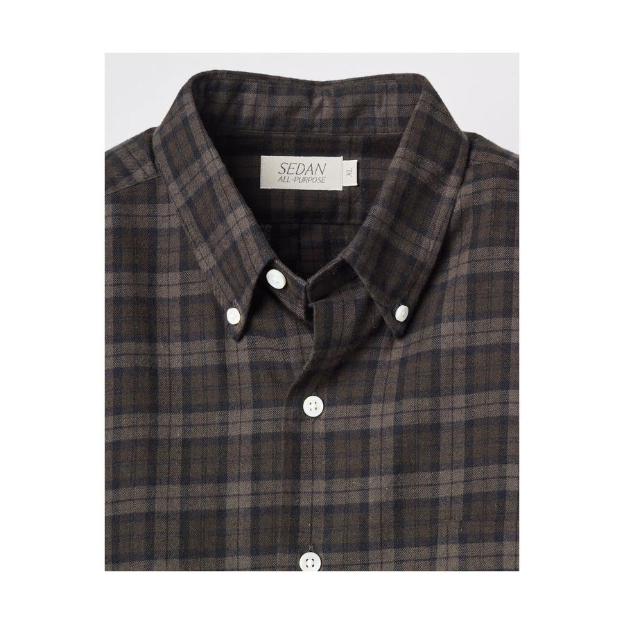 BOX Plaid BD Shirts - Olive / Brown (SD26F-SH04) SEDAN ALL PURPOSE(セダン オール パーパス) |  | 03