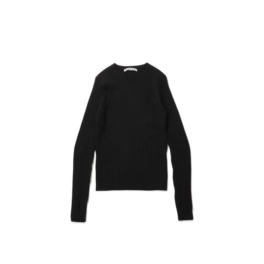 FITTED RIBBED TOP - BLACK (NF262K01) NVRFRGT(ネヴァーフォーゲット) | 
