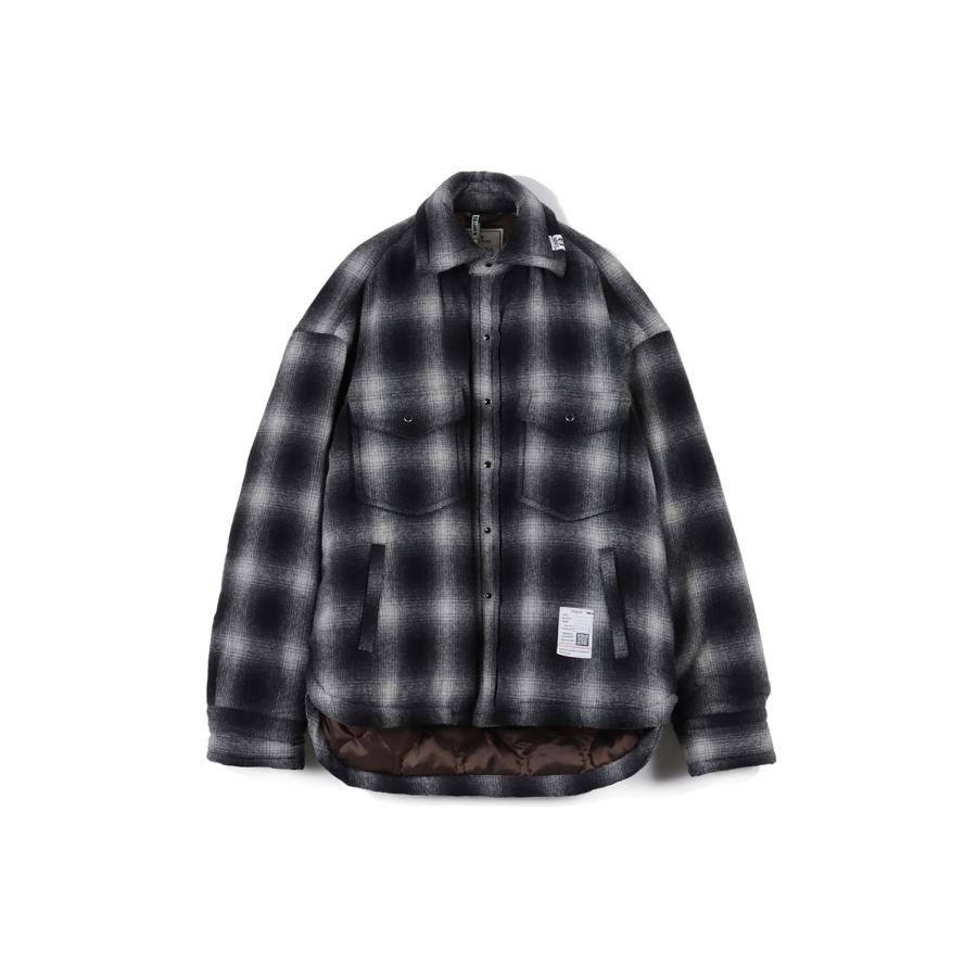 STRIPE PUFFER SHIRTS - BLACK (J17SH185) MIHARA YASUHIRO(ミハラ ヤスヒロ) | 