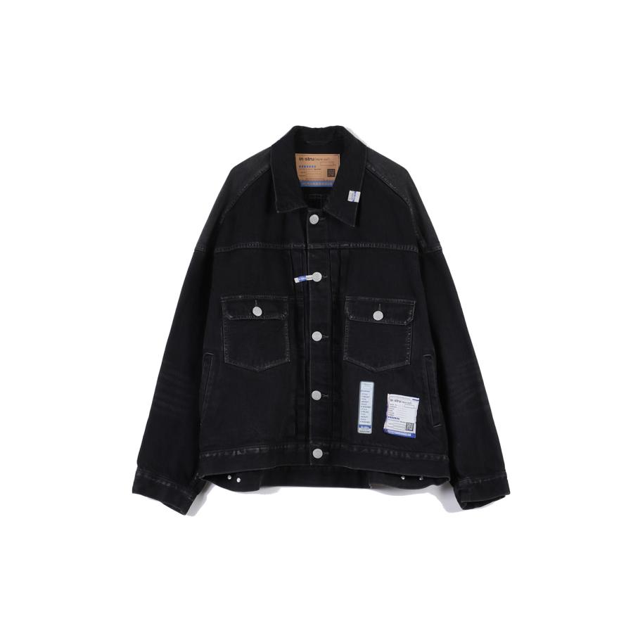 【in・stru(men-tal).】HARD WASHED SELVAGE DENIM JACKET - BLACK (I17BL021) MIHARA YASUHIRO(ミハラ ヤスヒロ) | 