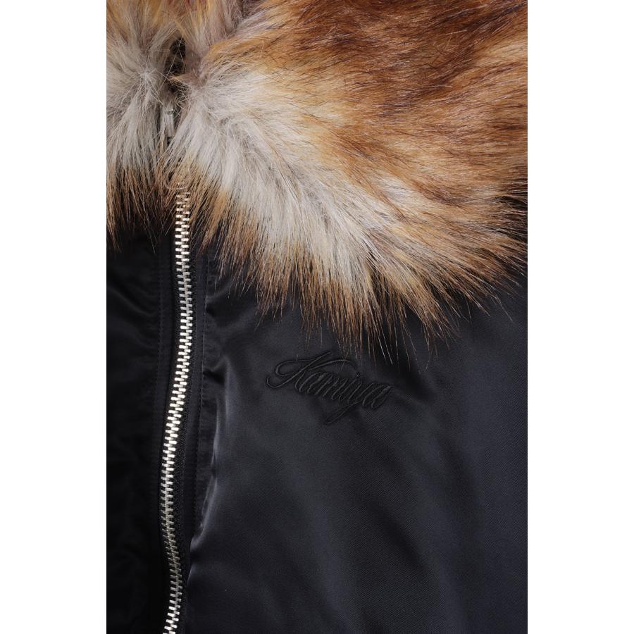 Embroidered Fur Collar Flight Jacket - BLACK (G17BL026) KAMIYA(カミヤ) |  | 02