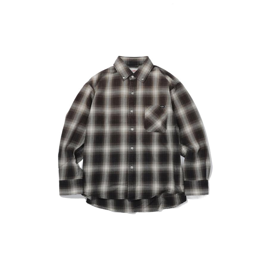 OG Check Sun-Faded B/D Shirt - BLACK (G17SH040) KAMIYA(カミヤ) | 