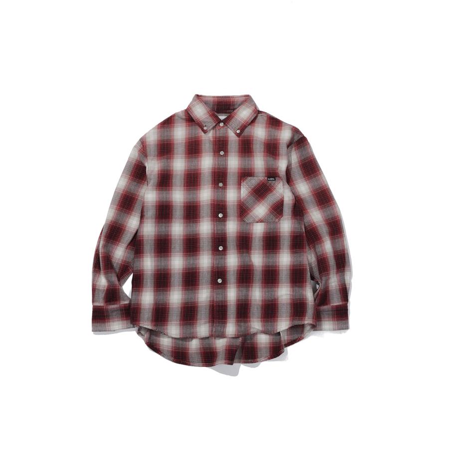 OG Check Sun-Faded B/D Shirt - RED (G17SH040) KAMIYA(カミヤ) | 