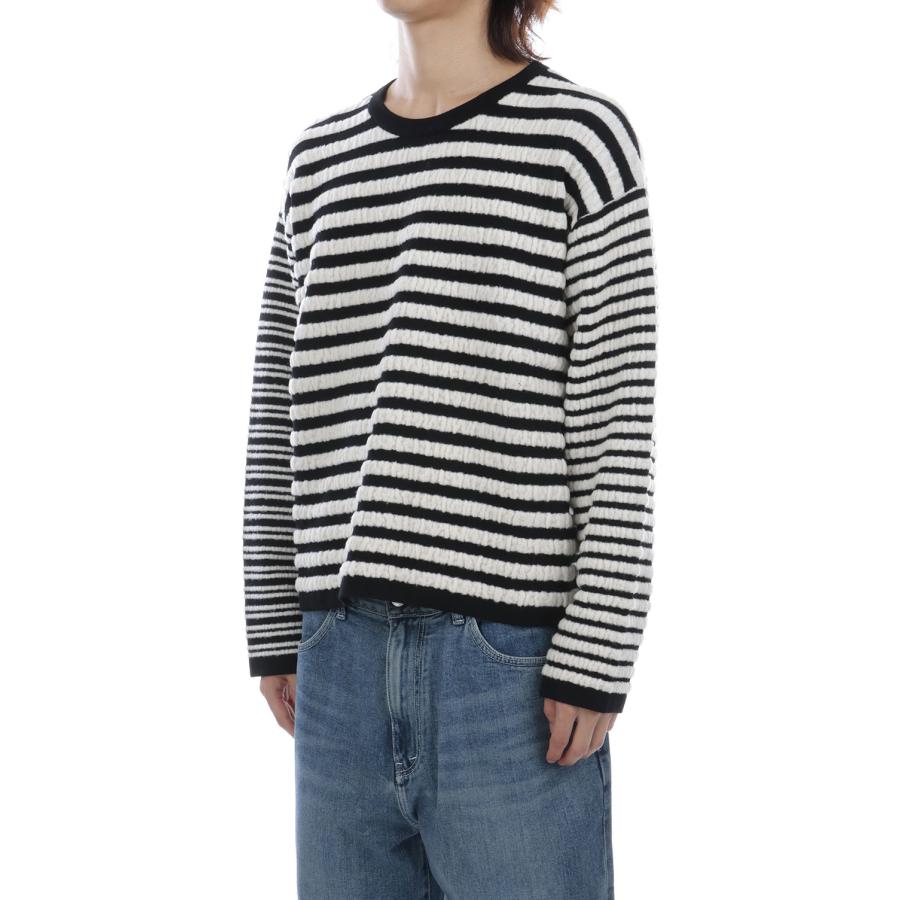 Horizontal Multi-Stripe Boucl_ Knit - BLACK (G17PO081) KAMIYA(カミヤ) |  | 04