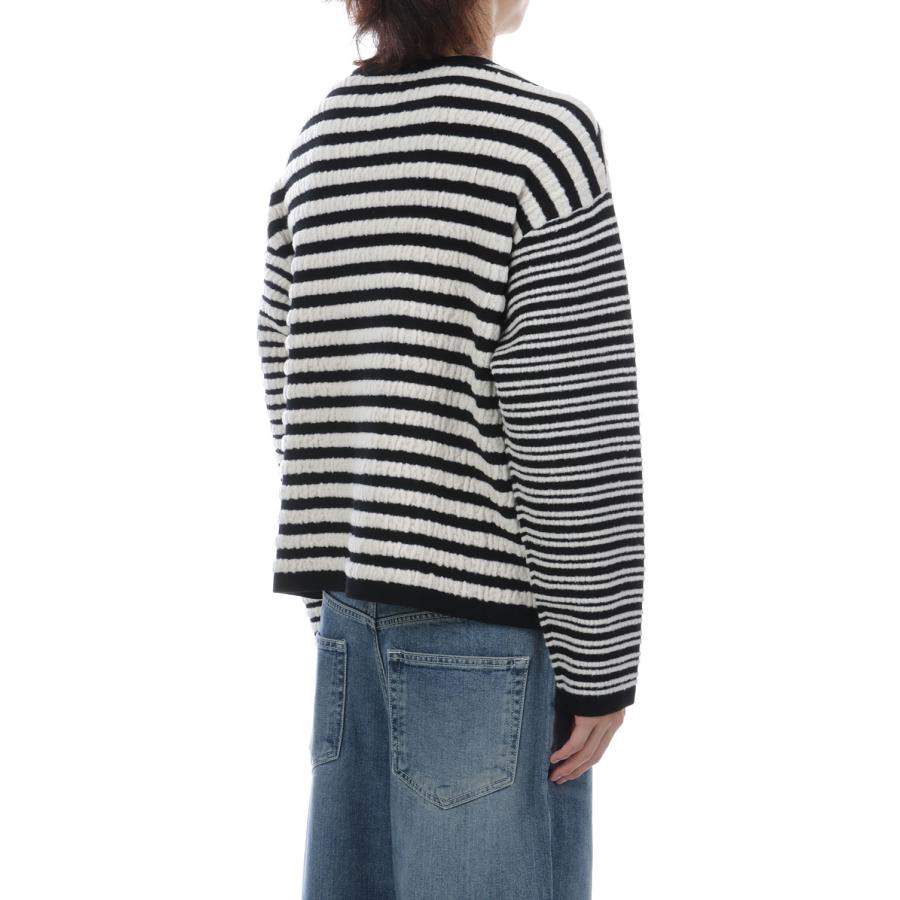 Horizontal Multi-Stripe Boucl_ Knit - BLACK (G17PO081) KAMIYA(カミヤ) |  | 05