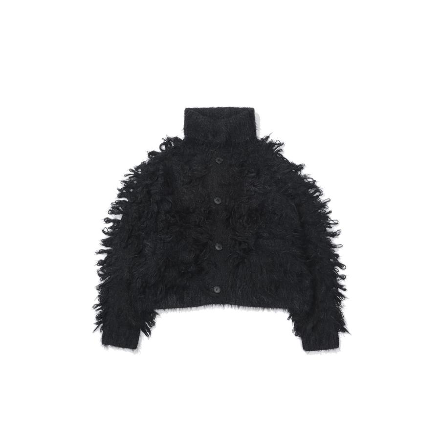 Shaggy Fringe Knit Jacket - BLACK (G17CD075) KAMIYA(カミヤ) | 