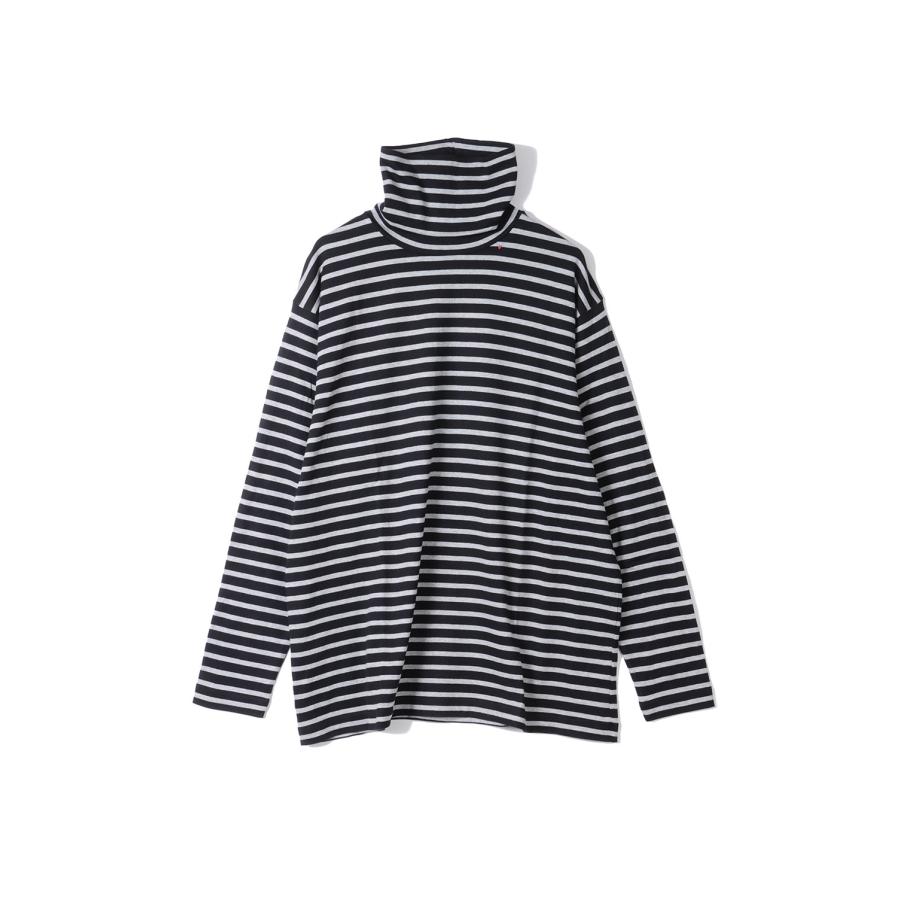 H/W BEATNIK BORDER TURTLENECK / BLACK (BFA-P-006-4280) Porter Classic(ポータークラシック) | 