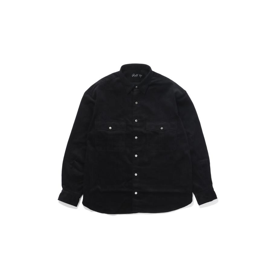 ROLL UP ORGANIC CORDUROY SHIRT (14WALE) / BLACK (BFA-P-016-4306) Porter Classic(ポータークラシック) | 