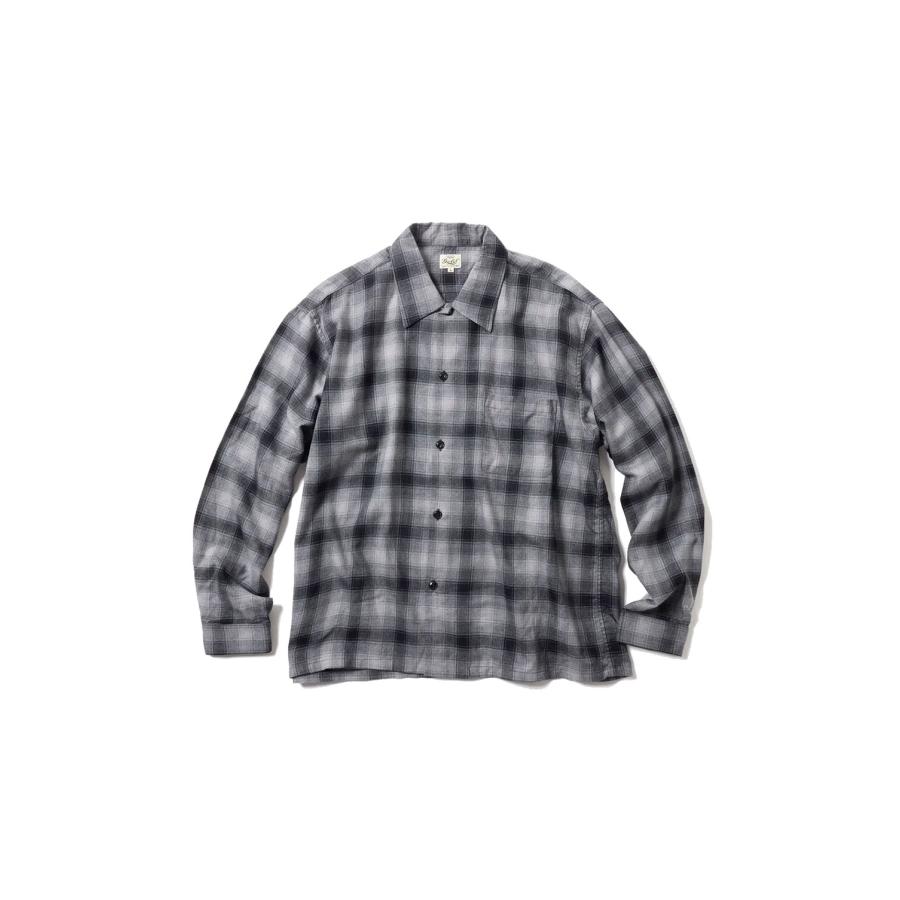 Super 120' WOOL CHECK OPENESHIRT - C.GRAY (GL29753) Gold(ゴールド) | 