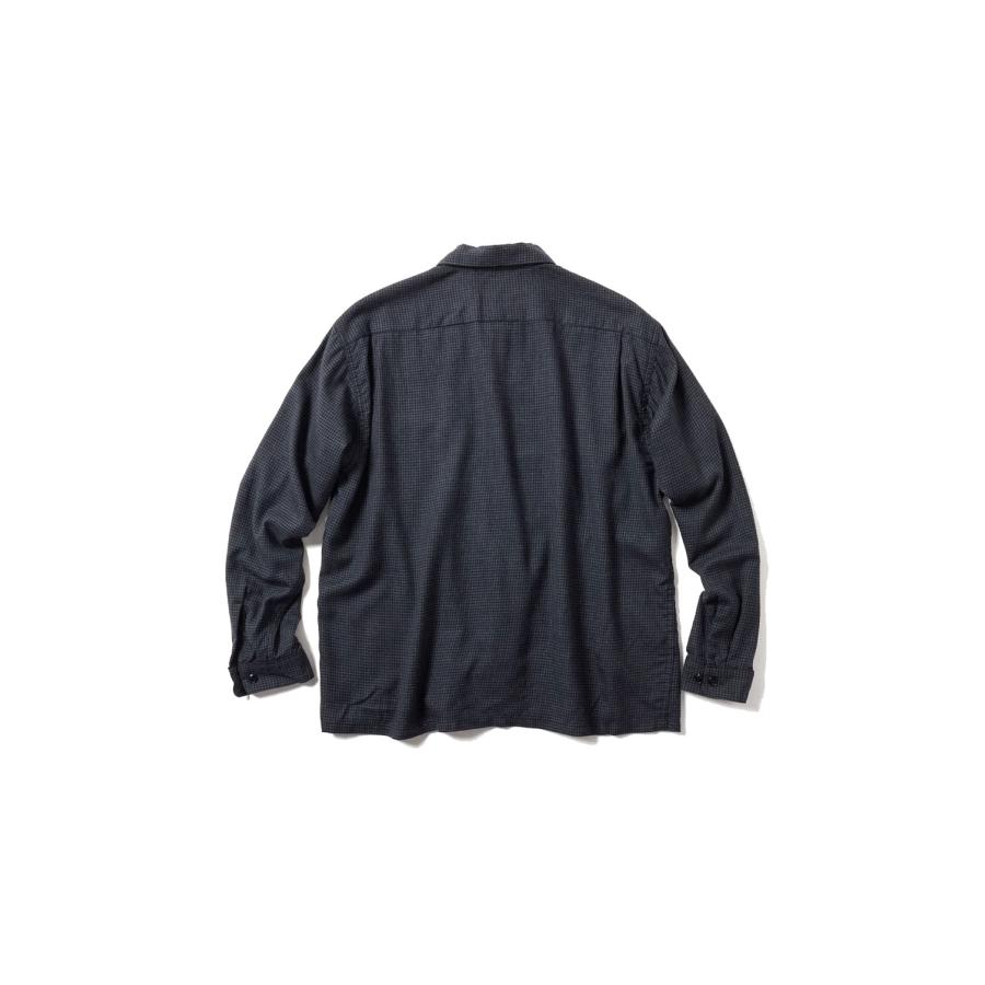 Super 120' WOOL CHECK OPENESHIRT - BLACK (GL29753) Gold(ゴールド) |  | 01