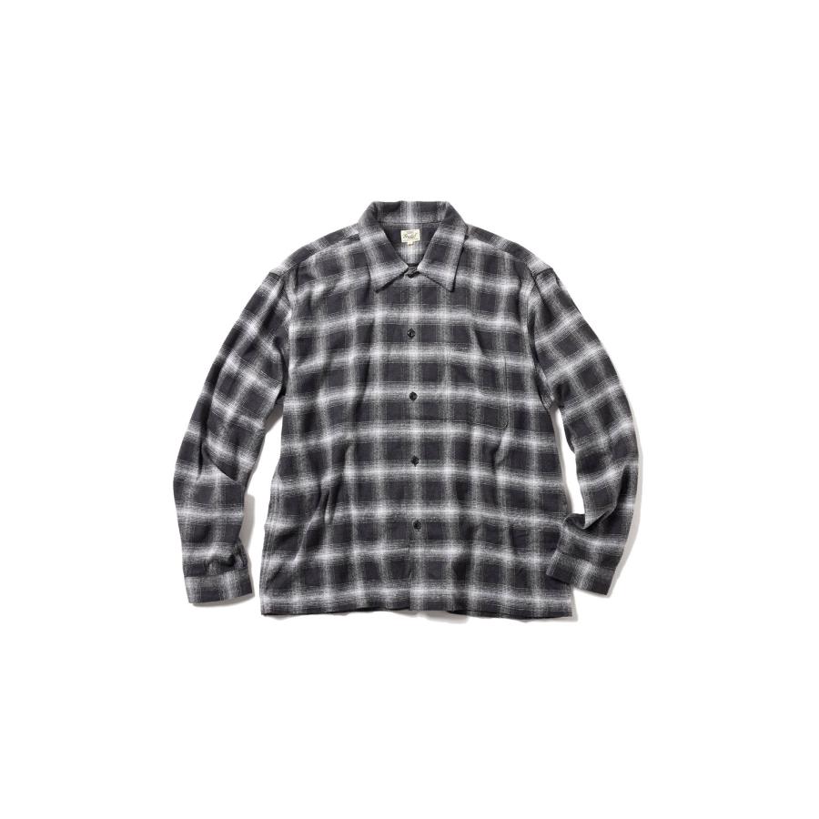 COTTON/SILK NEP CHECK OPEN SHIRT - BROWN (GL29754) Gold(ゴールド) | 