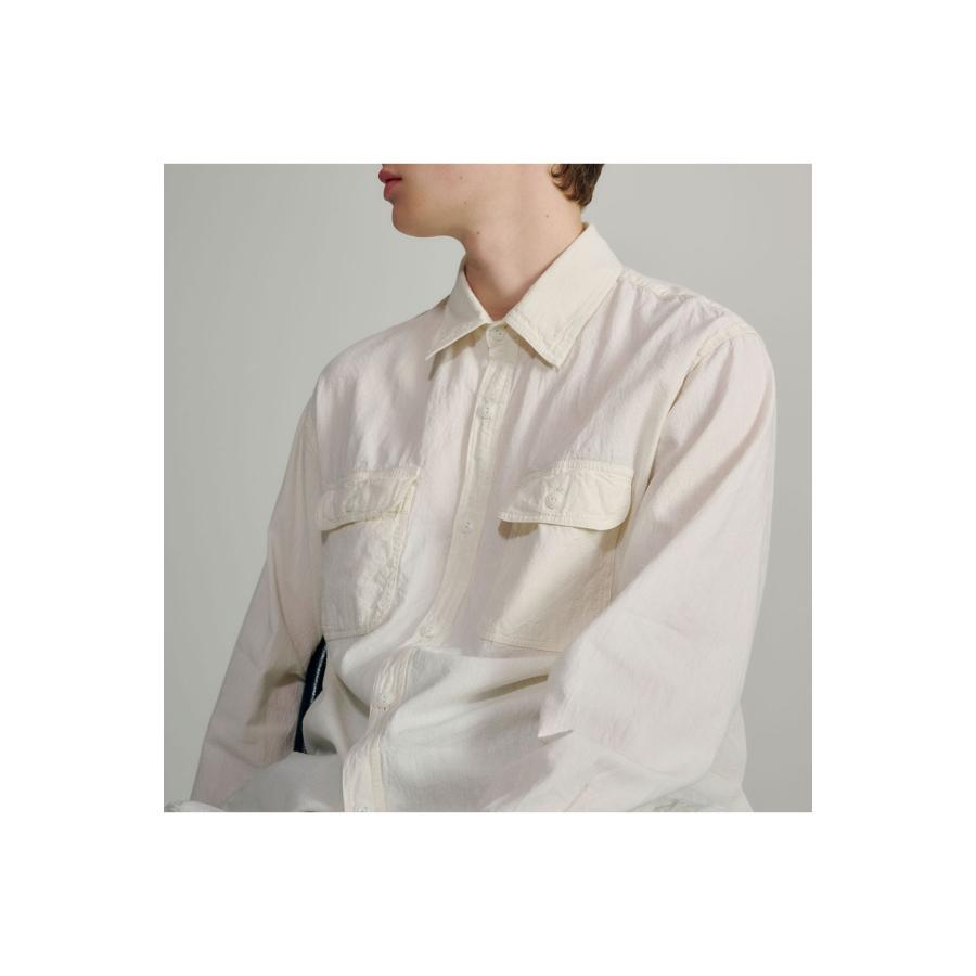 CHAMBRAY WORK SHIRT - OFF WHITE (GL29756) Gold(ゴールド) |  | 04