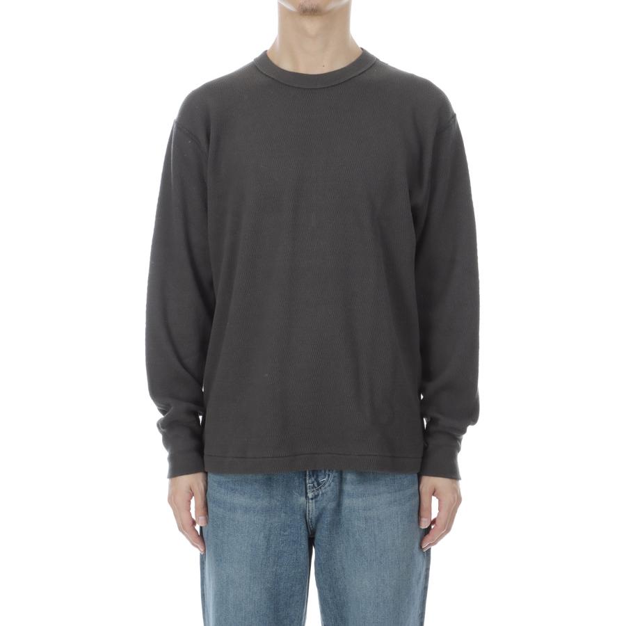 Thermal King Raschel Honeycomb Crewneck L/S - Fade Black (#52023) Healthknit(ヘルスニット) |  | 02