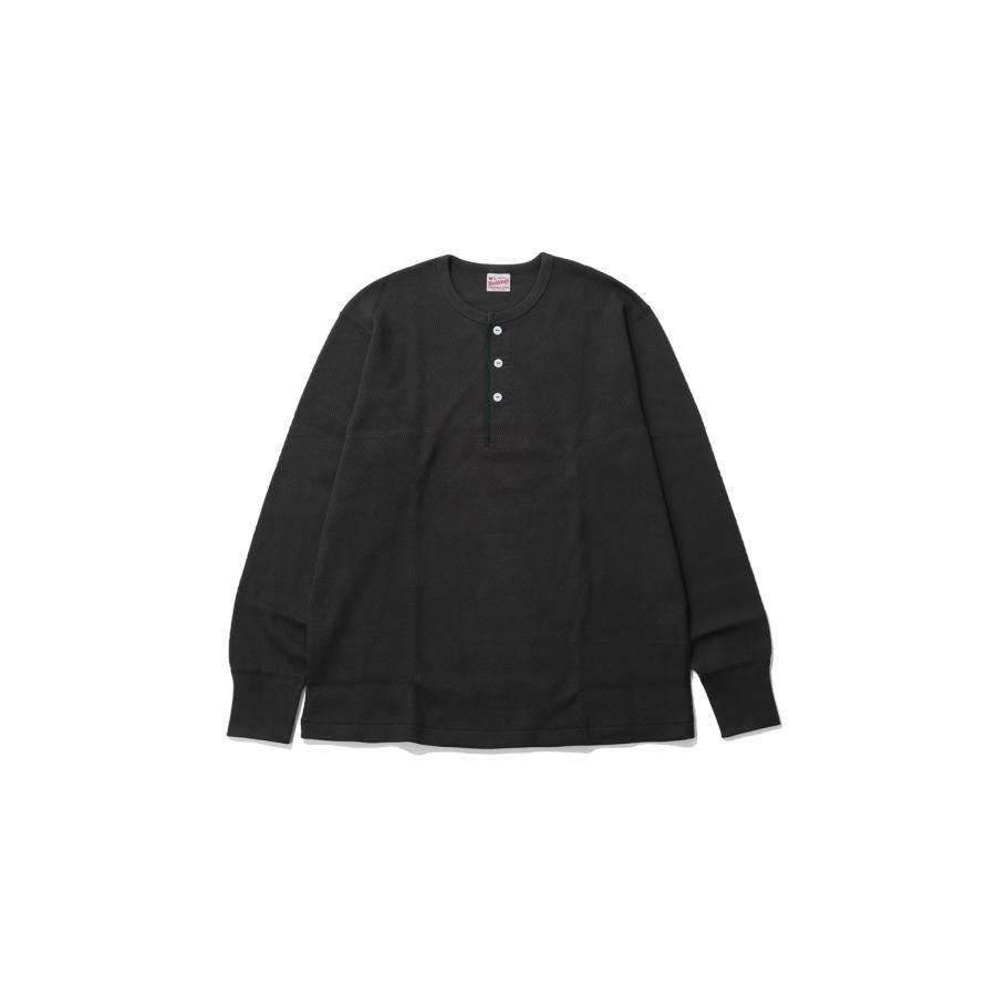 Thermal King Raschel Honeycomb Henleyneck L/S - Fade Black (#52034) Healthknit(ヘルスニット) | 