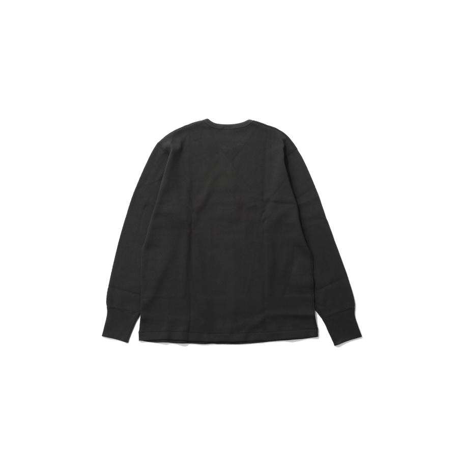 Thermal King Raschel Honeycomb Henleyneck L/S - Fade Black (#52034) Healthknit(ヘルスニット) |  | 01