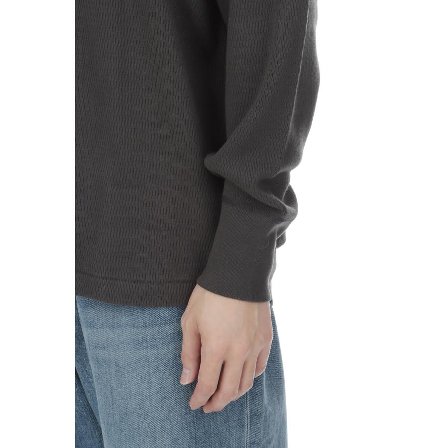 Thermal King Raschel Honeycomb Henleyneck L/S - Fade Black (#52034) Healthknit(ヘルスニット) |  | 06