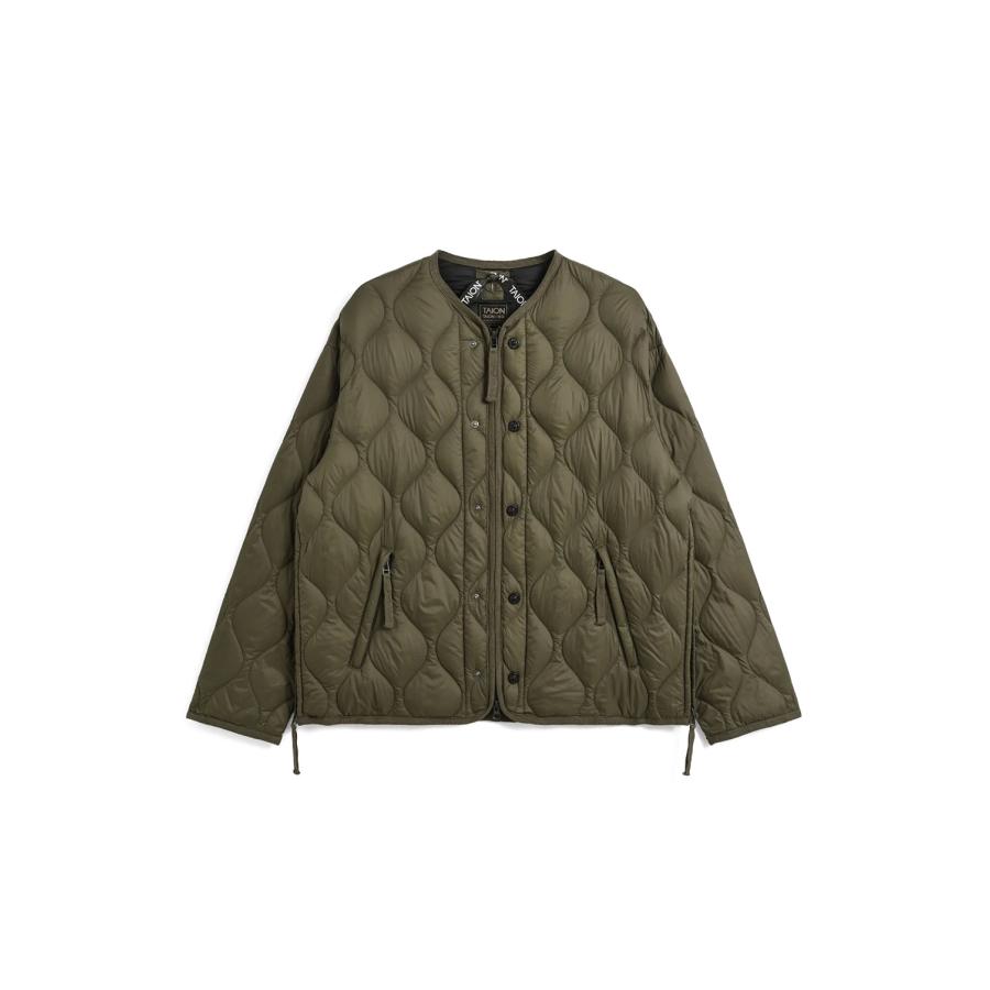 MILITARY M65 LINER W ZIP SHORT DOWN JACKET (SOFT SHELL) - D.OLIVE (TAION-M65LSZBML-1SH) TAION(タイオン) | 