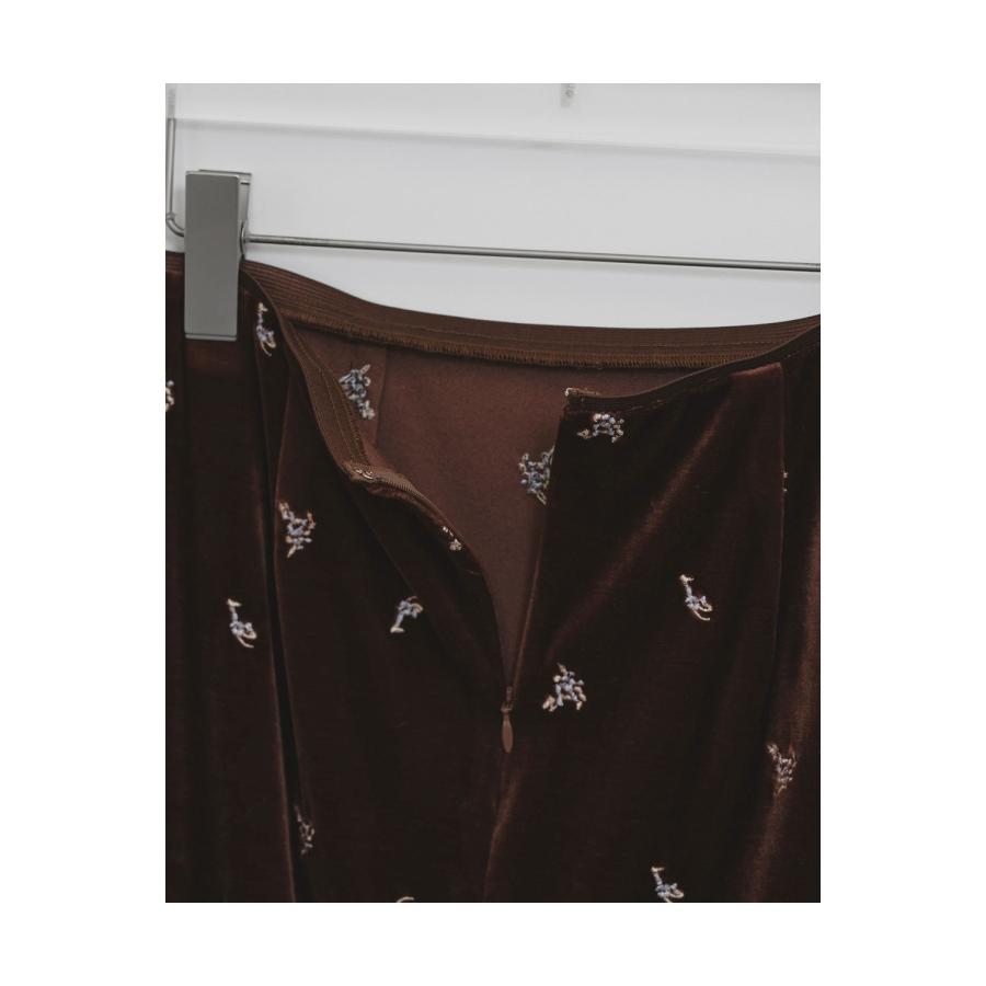 【予約会開催中】Petit Flower Velour Skirt - CHOCOLATE (12620807) Todayful(トゥデイフル) | TODAYFUL | 01