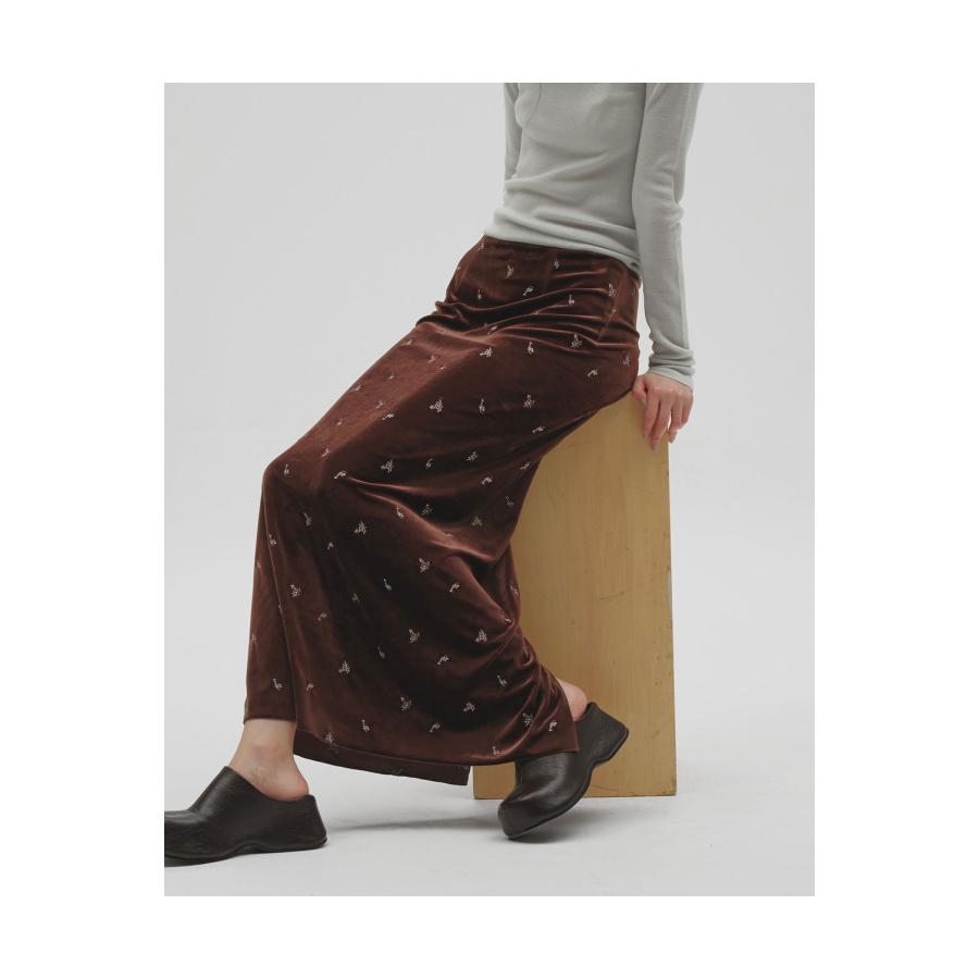 【予約会開催中】Petit Flower Velour Skirt - CHOCOLATE (12620807) Todayful(トゥデイフル) | TODAYFUL | 04