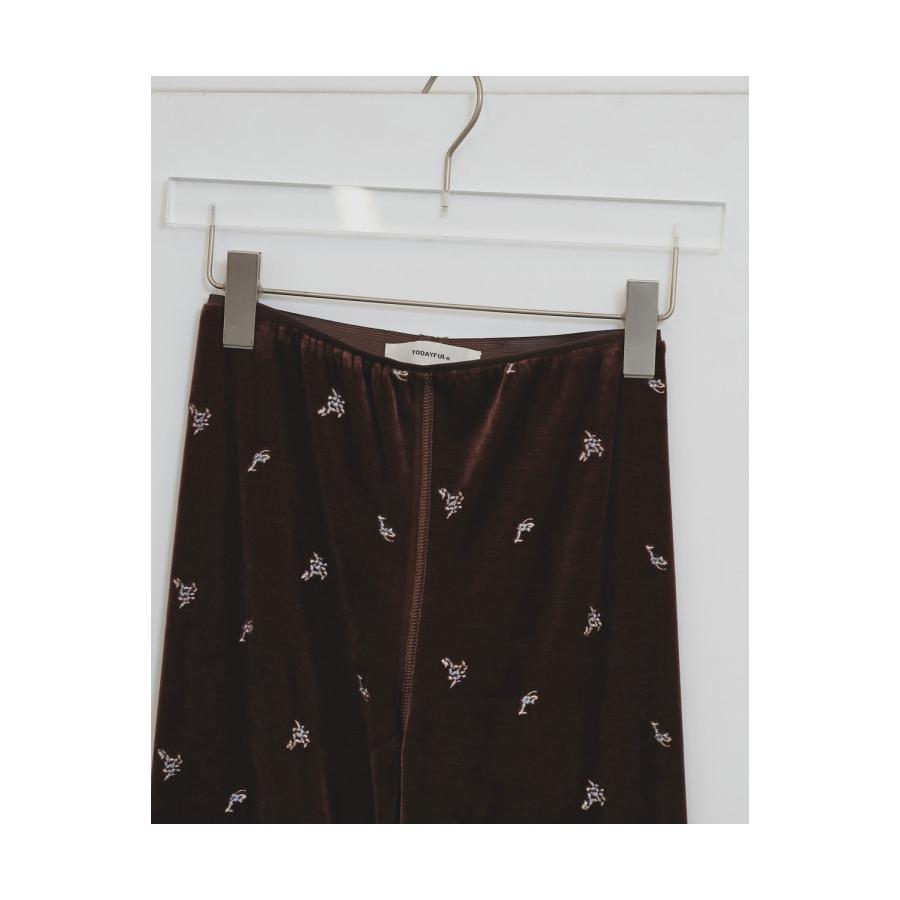 Petit Flower Velour Leggings - CHOCOLATE (12620721) Todayful(トゥデイフル) | TODAYFUL | 02