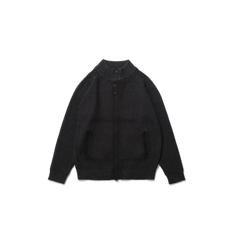 BUTTON KNIT ZIP-UP -  BLACK  (SG26FWOTZK001) SAN SAN GEAR(サンサンギア) | 