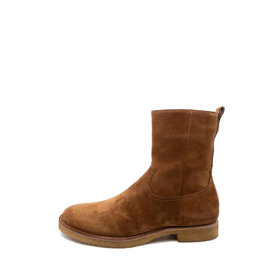 【P5倍】Suede Side Zip Boots / BROWN (MND-OC001) Minedenim(マインデニム) | 