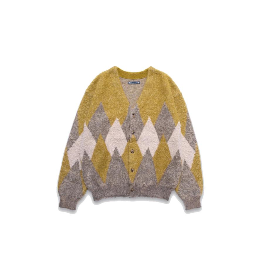 Mohair Argyle Knit Cardigan - YPT (MDFBF10602) Minedenim(マインデニム) | 