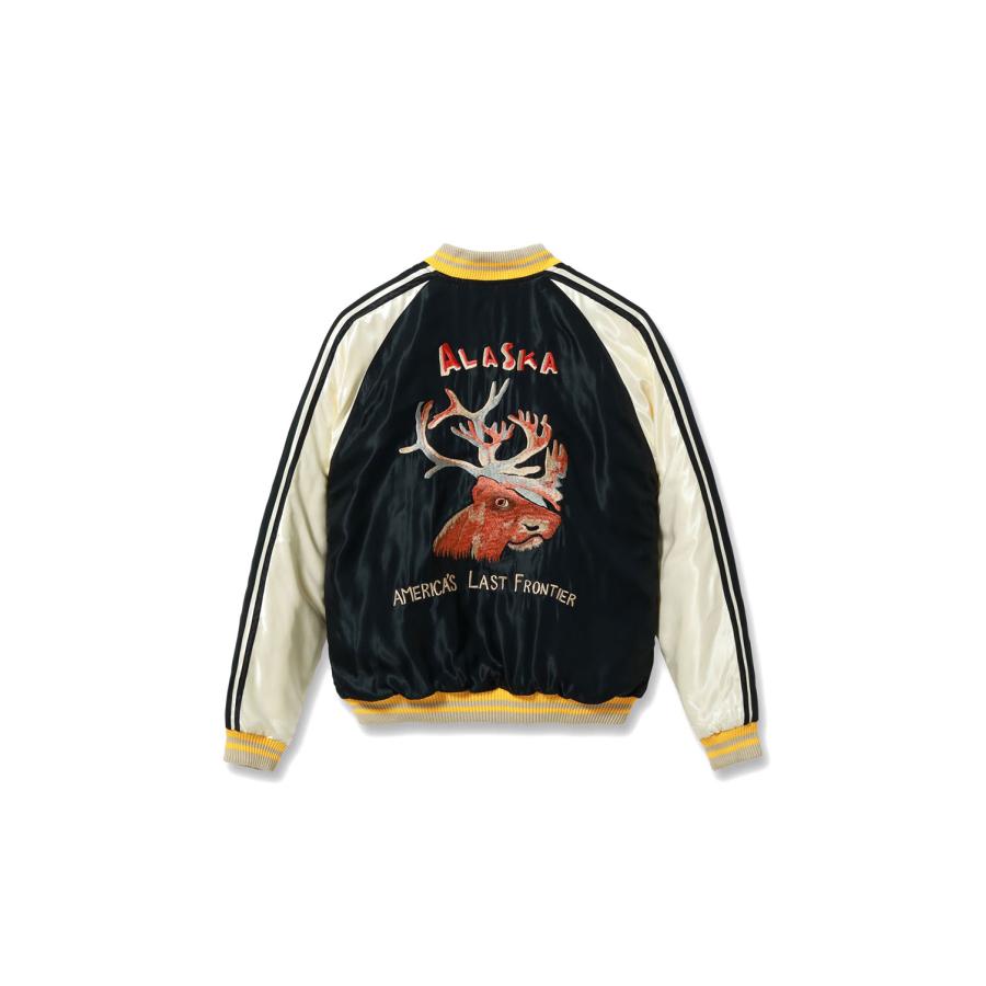 Late 1950s Style Acetate Quilted Souvenir Jacket “MOOSE” × “ALASKAN EAGLE” / 119) BLACK (TT15973-119) TAILOR TOYO(テーラートーヨー) |  | 01